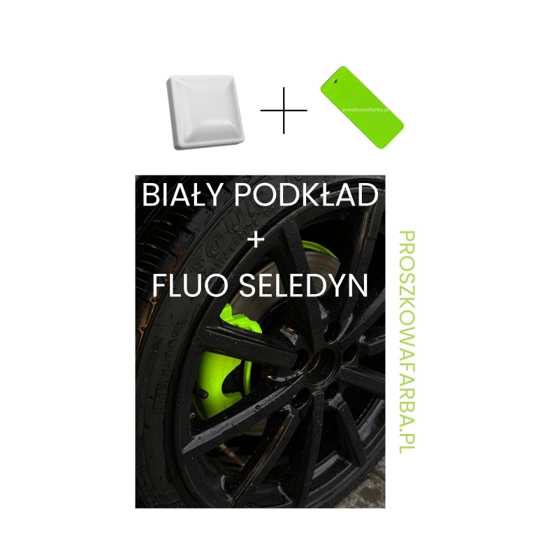 Podkład Biały + Farba Fluorescencyjna – Do Felg, Rowerów, Elementów Motoryzacyjnych! [1+1 KG]